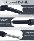 Heavy Duty Clamping Lever Handles With Quick Release Push Button Locking, 304 Stainless Steel M6 X 45mm Stud, Black Non Slip Grip, Rock Solid Hold For Serious Workbenches And Weekend Warrior Builds, 6 Pack - Detail of wear-resistant handle and deep threads.