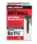 Six Fine Thread Self Drilling Drywall Screws Black Phosphate Coating Two Point Drill Tip Phillips Recessed Drive Ships In A One Eighty Piece Tin For Snappy Wall Hangs And Zero Drill Hassle On The Job Site Today.