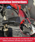 Top Shelf Car Battery Terminal Connector Kit With Beefy Positive And Negative Post Clamps installation showing wire connection.