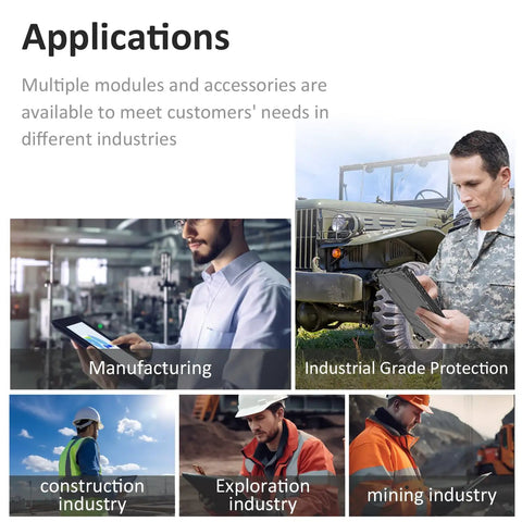Badass Rugged 10.1 Inch Tablet With Windows 11 Pro Intel Core I5 IP67 Waterproof used in manufacturing, construction, and exploration