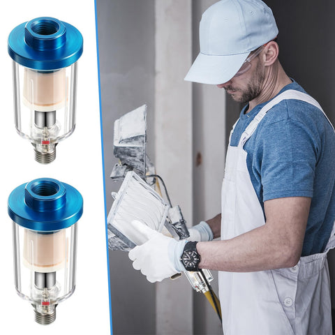 2 Pack Compressed Air Filter Water Oil Separator 1/4 Inch NPT Inlet And Outlet For Airbrush And Compressor Lines with user