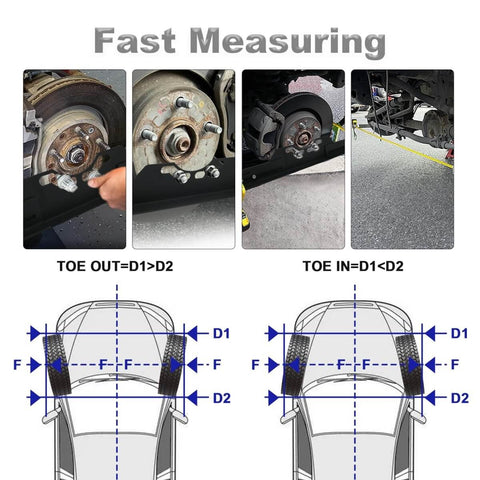 Pro Grade Wheel Alignment Tool Kit With Tape Measures, Heavy Duty Toe Alignment Plates For Fast And Accurate Car Alignment