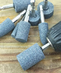 8 Piece Rotary Grinding Stone Set with One Quarter Inch Hex Shank Pro Grade Assorted Cone Cylinder and T Shape Mounted Bits
