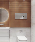 Stainless Steel Shower Niche Recessed Bathroom Storage No Tiling Required 24x12 Inch Brushed Finish Waterproof And Leak Proof