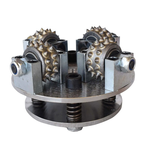 6 Inch Coating Removal Bush Hammer Tool For Angle Grinder Anti Slip Concrete Stone Texturing Pro Grade Patch Repair Prep For CSP Roughness 4 To 5 And Bonding Boost Arbor 5/8 Inch 11 Threaded close-up view