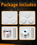 Solid Coin Ring Center Punch Kit With Six Interchangeable Spacer Rings Fits Silver Quarters Golden Dollars And Flat Metal Blanks components display