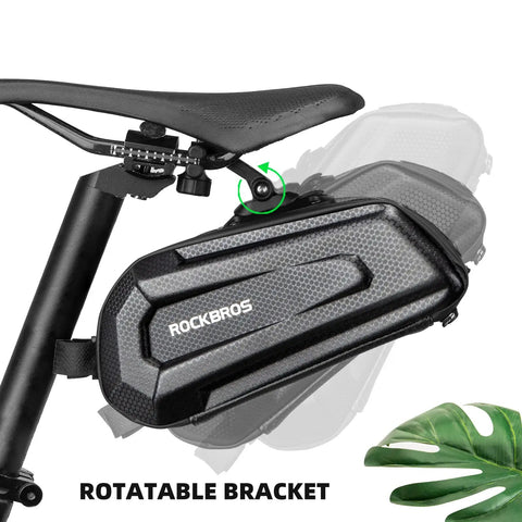 Under Seat Bike Saddle Bag With 3D Hard Shell And Quick Release 1.7L Capacity Silver Reflective Strip For Mountain And Road Bikes