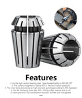 Super Cool 1 To 13 mm ER20 Collet Chuck Set For CNC Engraving Machining With Secure Grip And Fast Locking Action Plus Various Sizes For Any Tool Shank Needs, steel collet close-up.