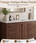 Heavy Duty Antique Brass Cabinet Hardware 20 Pack Sweet Vintage Looks Tough As Nails Brushed Drawer Pulls And Knobs in modern bathroom.