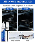 Before and after of Mercedes Benz scratch repair with Iridium Silver Metallic Touch Up Paint 775 for OEM car paint pen.