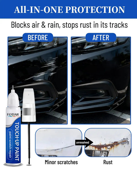 Before and after of Mercedes Benz scratch repair with Iridium Silver Metallic Touch Up Paint 775 for OEM car paint pen.