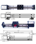 Mini Linear Guide Rail Stage With Nema 14 Stepper Motor, 50 To 300mm Stroke, 0.02mm Repeatability, technical diagram view