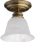 Essex Ceiling Mount Light In Antique Brass Finish, Traditional Style Fixture Built From Steel For Classic Timeless Room Lighting and Accent