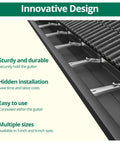 25 Pack 5 Inch Gutter Hangers With Pre Inserted Screws Hidden Design For K Style Aluminum Gutters installed on roof edge