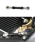 Titanium Black CNC Shifter Mid Control Linkage Rod For Harley Davidson Dyna 1984 To 2017 Ride Ready 18 Later Street Bob And Softail FXLR FXLRS FXLRST FXRST Adjustable Eye To Eye 4.0 To 5.5 Inches, installed on Harley engine