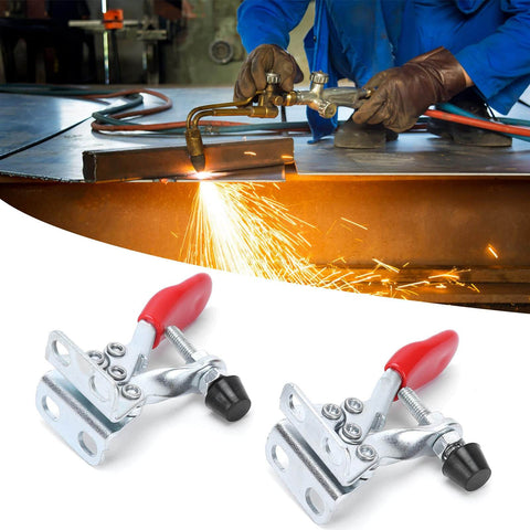 Horizontal Toggle Clamps Set With 66 Lb Holding Capacity And Rubber Pressure Tip for woodworking and welding projects