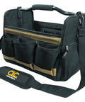 Open Top Soft Sided Tool Box 14 Inch With 31 Pockets Padded Shoulder Strap Foam Grip Handle Heavy Duty Tool Carrier