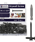Heavy Duty Six By One Five Eighth Drywall Screws And Wood Fasteners Featuring Top Shelf Anti Rust Coating 1022A Carbon Steel in a pack of 130.