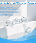 Three Handle Bathtub Shower Trim Kit Compatible With Verve Windsor Faucets, Hot Cold Diverter Knobs, Clear Acrylic Finish