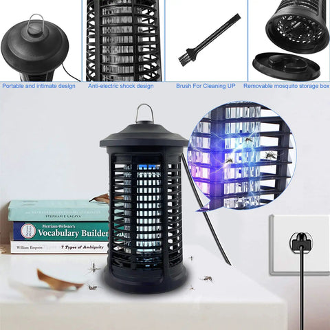 Heavy Duty 4200V Electric Bug Zapper Indoor Outdoor Use Waterproof Mosquito Fly Trap with 15W UV Tube on table
