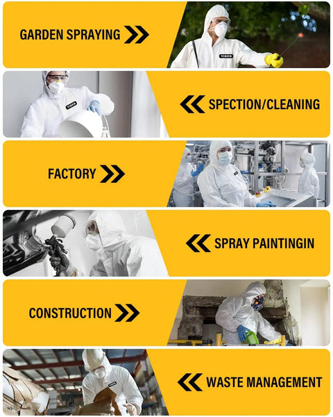 Disposable Hazmat Coverall For Full Body Protection Painter Suit White Heavy Duty Work Gear For Workshop And Outdoor Jobs