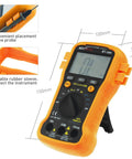 BT-39K Digital Multimeter With Case Pro Grade 4000 Count Volt Ohm Amp Tester with orange rubber sleeve