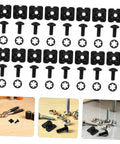 Black Football Backplate Screws Set Metal Hardware For Secure Shoulder Pad Mounts Quick Assembly For Football Gear Rugged Backplate Fasteners Game Ready Replacement Kit For Training And Games. black football backplate screws set with washers and clips