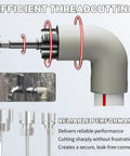 Pro 3 Piece Pvc Pipe Threader Kit For 1/2, 3/4 And 1 Inch Pvc Plastic Pipes, showcasing efficient threading on PVC pipe.
