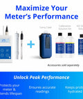 Combo Meter for PH, Temperature and Conductivity in Water With Easy Calibration, Calibration Solutions and Carry Case