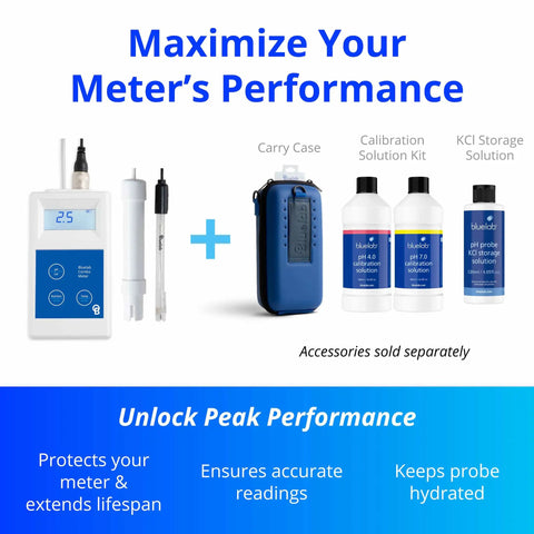 Combo Meter for PH, Temperature and Conductivity in Water With Easy Calibration, Calibration Solutions and Carry Case
