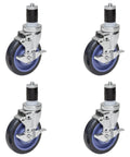 Heavy Duty 5 Inch Swivel Casters With Locking Brake, Expanding Stem Fits Worktables And Equipment Stands, Built Different Heavy Lift Wheels.