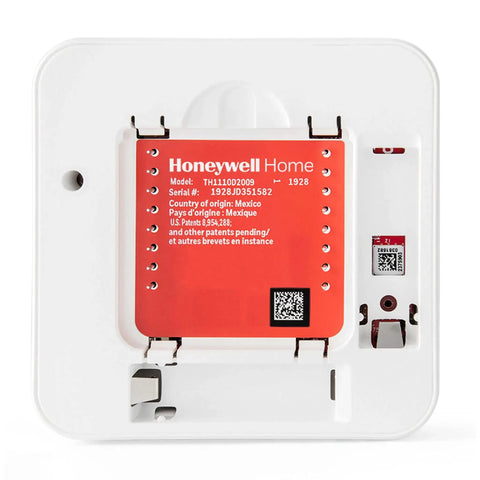 Back view of T1 Pro Low Voltage Thermostat 24VAC White showing terminals for easy install and reliable temperature control.
