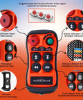 Two Speed Wireless Crane Remote Control Kit for 12-24V Systems with FHSS Technology, Ultra Stable Signal, Lag Free Commands, Heavy Duty Lifting Receiver Transmitter for Construction Equipment, orange remote
