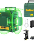 Three 360 Degree Green Line Lasers Self Leveling Pro Grade Laser Level With USB Rechargeable 5200mAh Battery, Pulse Mode, MTM350B
