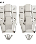 Beefy Iron Cabinet Catch And Latch Set For Suitcases Trunks And Toolboxes Twin Pack With Screws Modern Silver Hardware