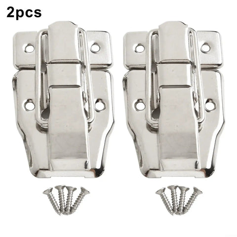 Beefy Iron Cabinet Catch And Latch Set For Suitcases Trunks And Toolboxes Twin Pack With Screws Modern Silver Hardware