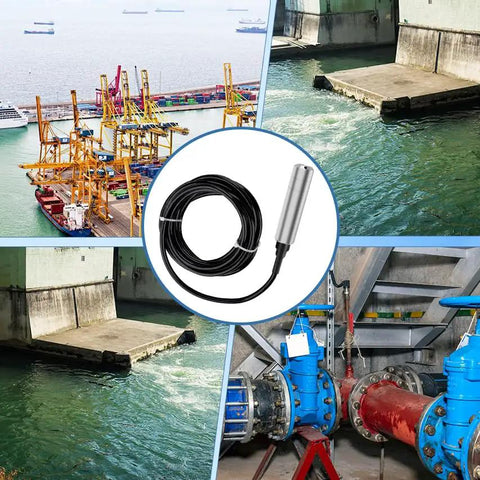 Submersible Water Level Sensor Cable With IP68 Transmitter, 4-20mA Output in water industrial settings