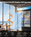 Heavy Duty Workhorse Commercial Merchandiser Refrigerator With Smooth Automatic Sliding Rebound Doors And Reinforced Glass Panels For High Traffic Stores Keep Merchandise Frosty All Day Long showcased with UV protection and heat resistance.