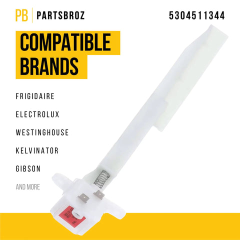 5304511344 Switch Replacement For Frigidaire Washer shown in white with compatible brands list