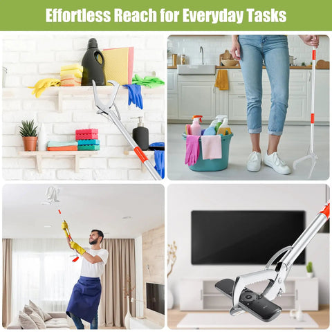 50 Inch Foldable Grabber Reacher Tool For Seniors, Extra Long 3 Fold Reaching Aid, Heavy Duty Trash Picker Upper And Litter Pickup Tool For Home And Garden