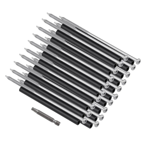 Twenty Piece Rock Solid Seven Inch Gutter Screws With Rust Resistant Metal Ferrules And Dead Simple Driving Tool For Zero Hassle Eave Gutter Fastening And No Sagging Headache Free Fix