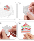 18 Pieces Red Glitter Fireworks Cupcake Toppers for Circus Theme Parties, assembly of carousel topper on food-grade stick