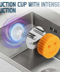 Smiley Face Stainless Steel Dish Sponge Holder With Suction Cup Silver Sink Caddy Organizer for Kitchen Utility