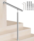 Rock Solid Stainless Steel Handrail For Outdoor Steps Featuring Adjustable Angles And Heavy Duty Build, mounted on steps.