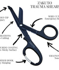 Two Pack 8 Inch Trauma Shears With Carabiner Clip For EMS Crews, Nurses, And First Responders, Heavy Duty EMT Medical Scissors For Ambulance Or Hospital Use, Durable Medical Shears You Can Carry On The Go, black