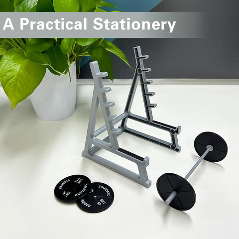 Squat Rack Pen Holder For Desk With Barbell Rack Design Gym Themed Office Organizer Mini Weight Rack Pencil Holder For Fitness Lovers