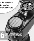 Aluminum Headset Bike Computer Mount With Centered View For A NoLook Front Dash showing anti-loss tracker attachment point