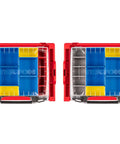 Six Drawer Rolling Tool Storage Cart With Shallow Toolbox And Organizer Bins For Garage Or Shop Mobile Organization