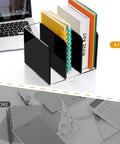 Clear Acrylic Desk Organizer With 3 Vertical Compartments For Files Magazines And Folders Desktop File Holder Black Finish with documents and books