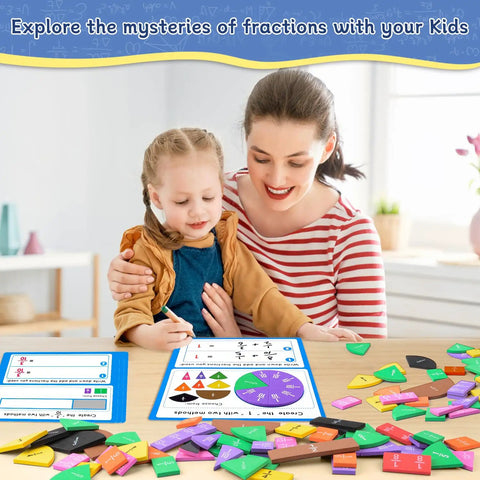 Fraction Tiles And Circles Set For Homeroom Math Mastery With Fraction Manipulatives For 4th Grade Students Fractions Games